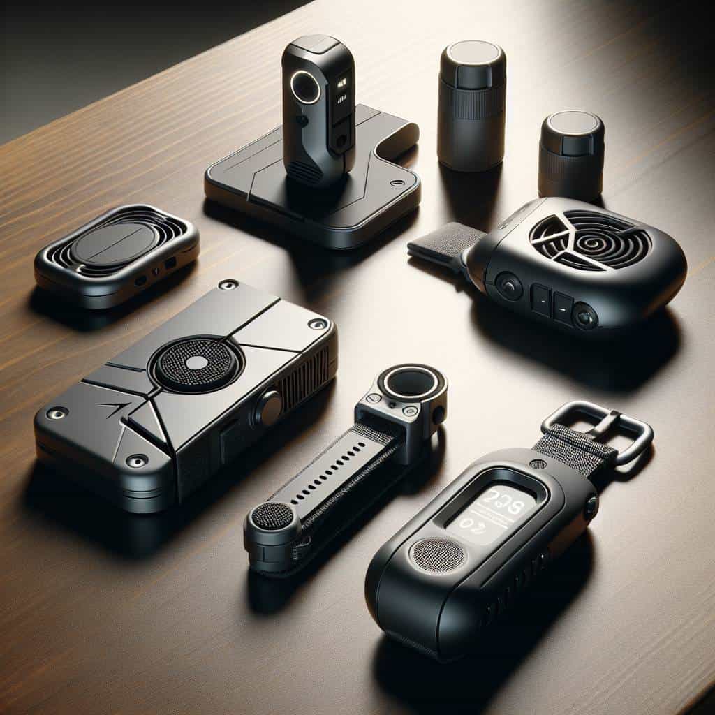 Unlocking Safety: Innovative Personal Safety Gadgets You Need 2 Modern personal safety gadgets on table.