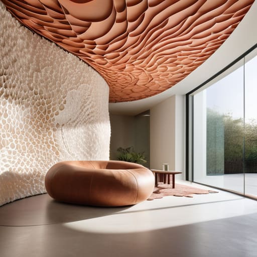 Bio-mimetic interior finishes on an evolving wall.